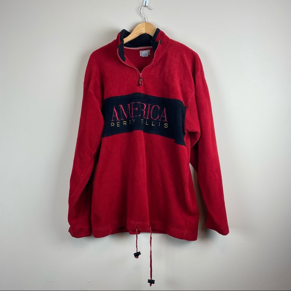 Vintage Perry Ellis Half-Zip Wool Sweater